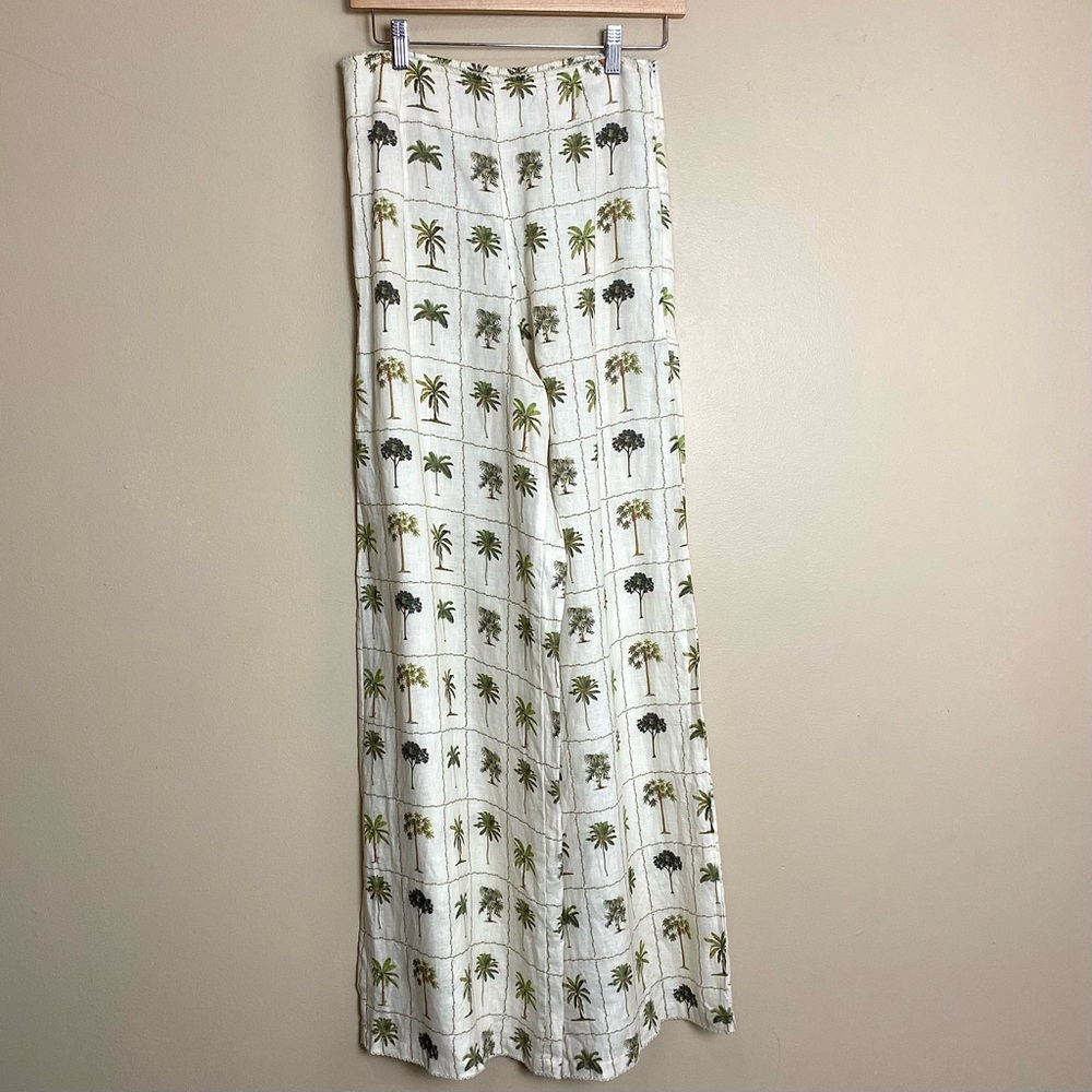 Agua Bendita Herbarium Linen Palm Print Pants - Picture 2 of 12